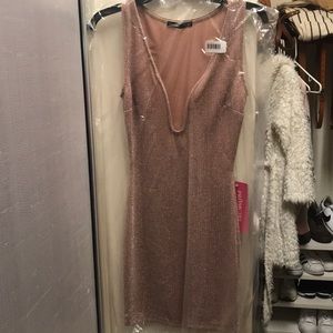 Symphony Peach Shimmer Dress | size small